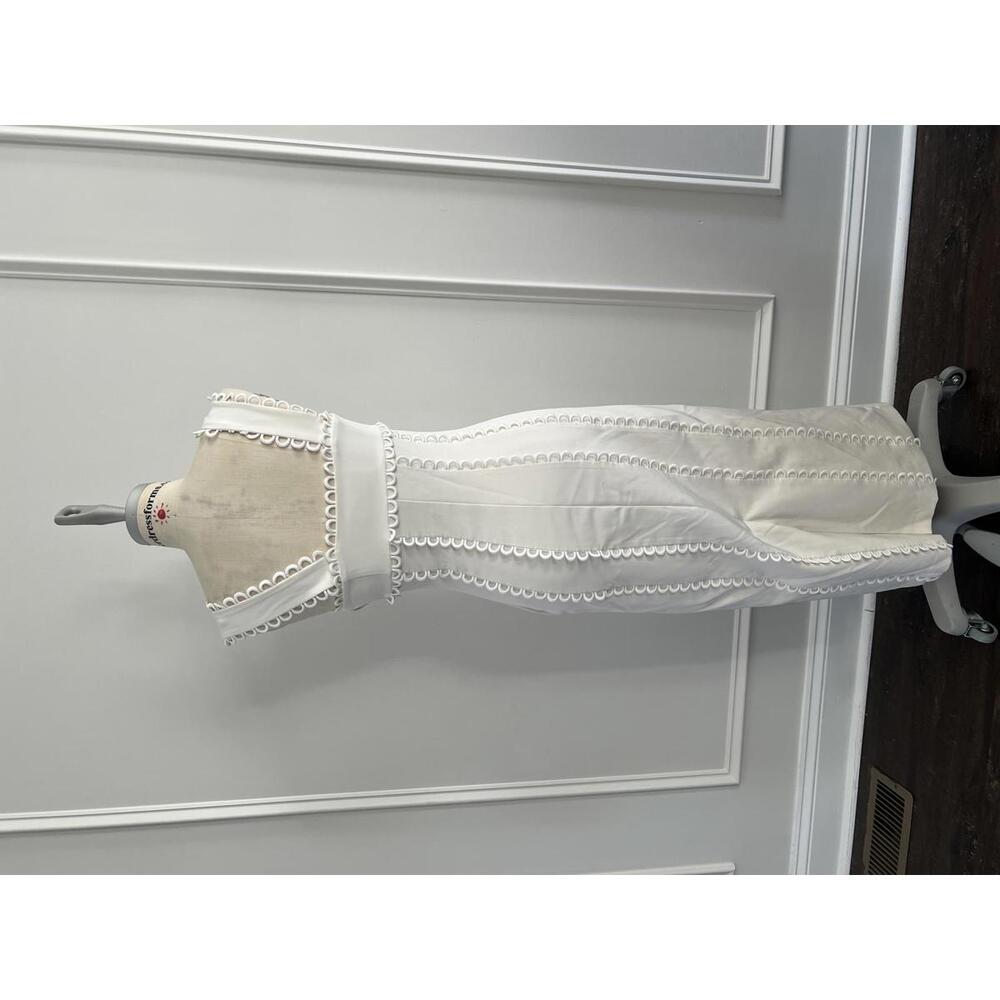 Anthropologie x BHLDN - White Sleeveless Midi Dress with Scalloped Edges, Size S - Picture 8 of 12